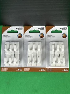 3 PK National Hardware N308-106 V2700 Cup Hook 6 Ct Each White - Picture 1 of 3