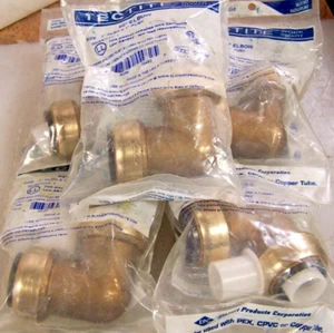 🔥 5) NEW TECTITE 90° ELBOW 1" PUSH X 1" PUSH LOT OF 5 BRAND NEW IN BAG!! - Picture 1 of 3