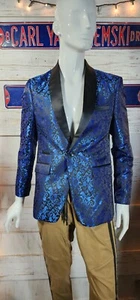 2 Metallic Blazer Jacket Mens Size S Small @13 - Picture 1 of 7