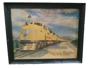Union Pacific UP Railroad Streamliner EMD E2 City of Los Angeles gerahmter Druck (N - Bild 1 von 2