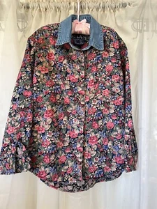 Vintage Girls Floral Collar Shirt Button Up Size 7/8 Atlast kids - Picture 1 of 8