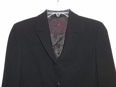 $2650 Traje Ejecutivo Etro Milan Pequeño 29Wx32 Para Mujer 6 Negro Años 140 Lana ITALIA 40 Foto 1 de 4