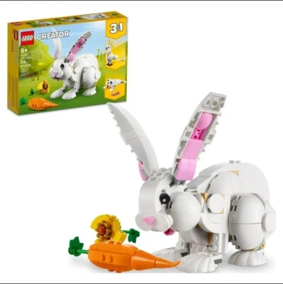 LEGO Creator 3 in 1 White Rabbit Animal Toy Building Set, STEM Toy for Kids 8+, - Image 1 of 2