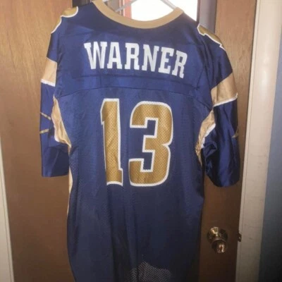 Camiseta de fútbol americano NFL Kurt Warner St. Louis Rams LA Rams Champion talla 44 grande Foto 1 de 4