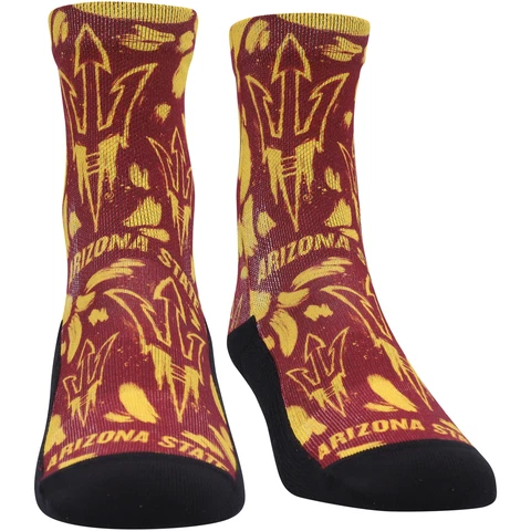 Youth Rock Em Socks Arizona State Sun Devils Allover Logo & Paint Crew Socks Cover
