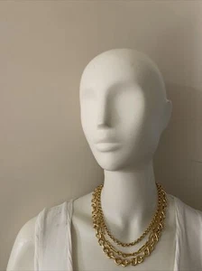 NWOT BROOKS BROTHERS MULTI LAYER LINK   NECKLACE 17" JS858 - Picture 1 of 4