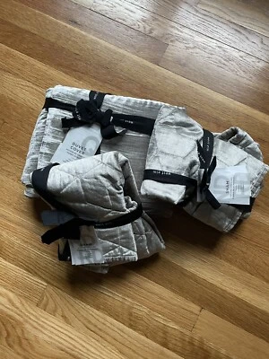 Funda nórdica West Elm Queen y 2 fundas falsas terciopelo - gris perla nueva con etiquetas Foto 1 de 4