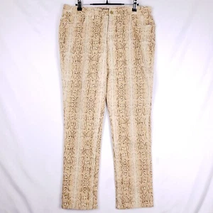 Metrostyle Pants Women 12 Beige Snake Print Stretch Skinny Animalcore Y2K Trendy - Picture 1 of 10