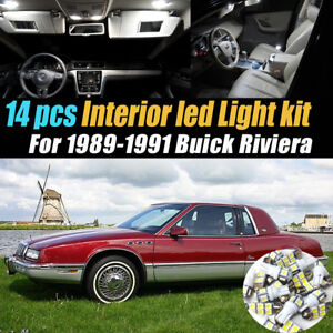 14Pc Super White Car Interior LED Light Bulb Kit for 1989-1991 Buick Riviera