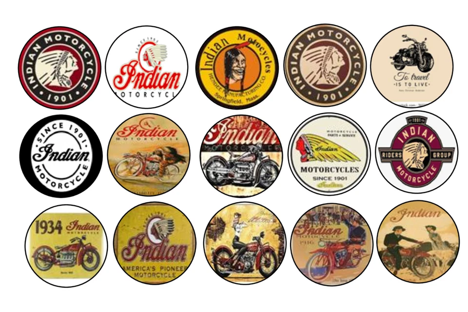 Imagens de tampa de garrafa, imagens de colar, imagens de círculo de 1 em, pré-cortadas, bicicletas indianas - Imagem 1 de 1