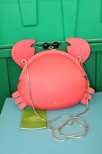 Kate Spade Make A Splash Red Crab Kiss Lock Crossbody Chain Bag Purse Nautical - Picture 1 of 18
