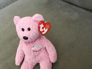 Vtg TY Beanie Baby Baby Girl The Bear With Tag Retired DOB: January 19th, 2002 - Picture 1 of 6