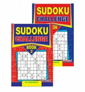 2 x A5 Sudoku Puzzle Books Book 196 Challenge Puzzles Pages Fun Trivia Books 1&2 - Picture 1 of 1