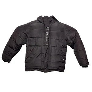 DKNY Women Black Hooded Faux Fur Quilted Puffer Jacket Size S/P Jacket - Picture 1 of 7