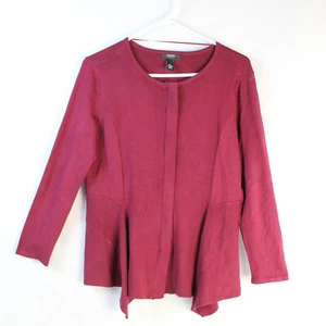Alfani Petite Burgundy Cardigan Sweater Women's PL Full Zip Long Sleeve - Picture 1 of 5