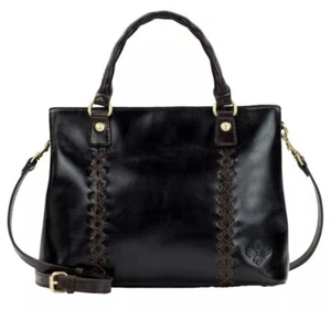 Patricia Nash Dorothy borsa a tracolla/pelle con dustbag nero/marrone nuova con etichette - Foto 1 di 5