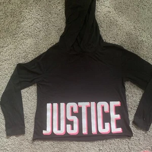 Girls JUSTICE Cropped Hoodie. Black. Size 10 EUC. (A-25) - Picture 1 of 3