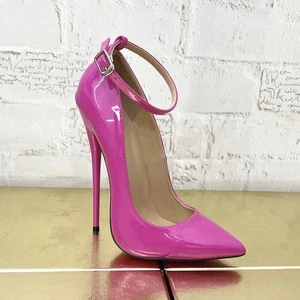 Women 16Cm Stilettos High Heels Sexy Pumps Pointed Toe Ankle Buckle Strap Shoes - Picture 1 of 14
