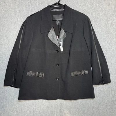 Chaqueta Yansi Fugel Mujer Detalle Abotonado Cuello Bolsillo Negra Talla XL Leer** Foto 1 de 4