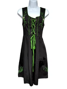 NEW Jasambac Corset Dress Embroidered Milkmaid Alpine Oktoberfest Hobbit  Size L - Picture 1 of 14