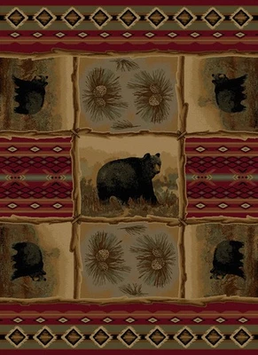 Alfombra 8x11 Nature Red Rustic Bears Southwestern 6570 - Aprox 7' 10" x 10' 3" Foto 1 de 2
