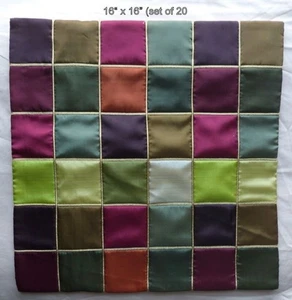 (Set of 2) 16"x16" Throw Cushion Case Cover Multicolor Satin Checks design - Picture 1 of 2