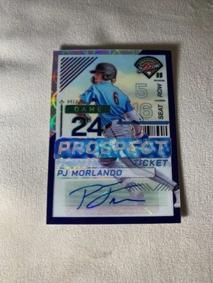 PJ Morlando 2024 Panini Prospect Edition Holo Chrome Purple Scope Auto RC SP - Image 1 of 2