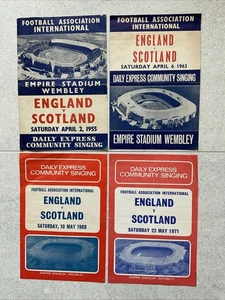 Inglaterra v Escocia; 4 hojas de canto comunitarias Daily Express 1955-1971 - Imagen 1 de 1