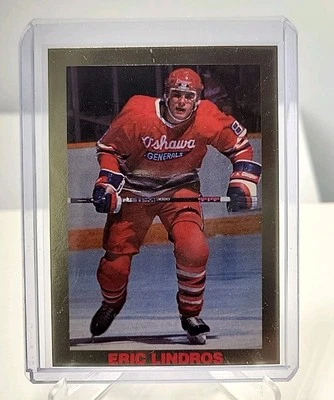 1990 Eric Lindros Oshawa Generals OHL Gold Foil Promo Card Hockey - Image 1 of 4