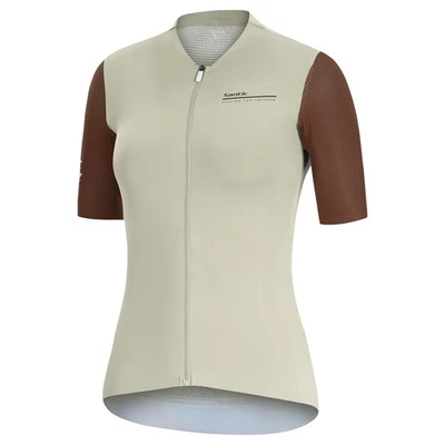 Camiseta deportiva de ciclismo Santic para mujer manga corta Prendas para el torso Camiseta profesional de bicicleta de carretera Cremallera completa Foto 1 de 4