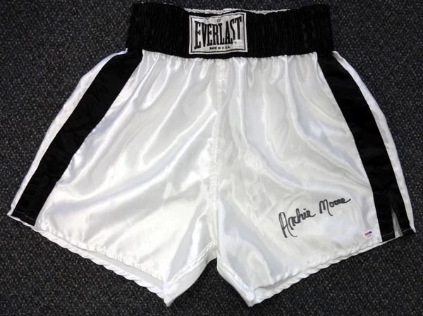Archie Moore Autographed Signed White Everlast Boxing Trunks PSA/DNA #X30921 - Image 1 of 4