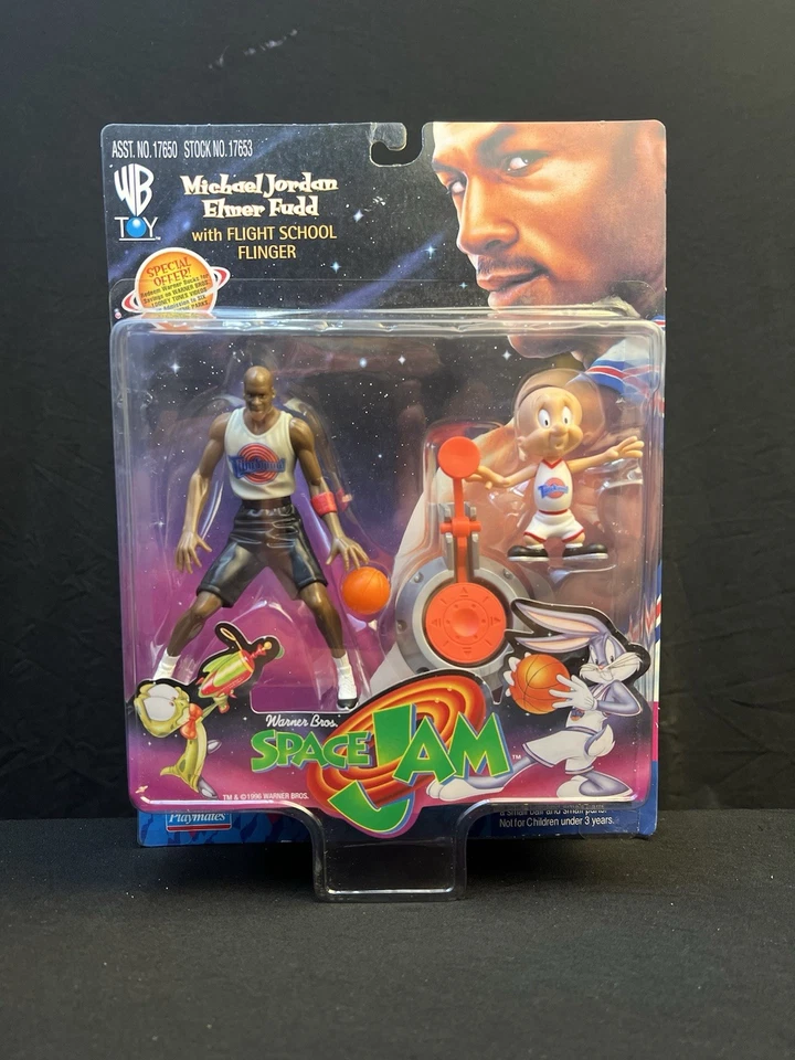 Figura sellada Space Jam Michael Jordan Elmer Fudd Flight School Flinger 1996 Foto 1 de 4