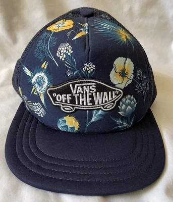 VANS "OFF THE WALL" KIDS NAVY BLUE FLORAL SNAP BACK BASEBALL HAT, NWOT - Image 1 of 4