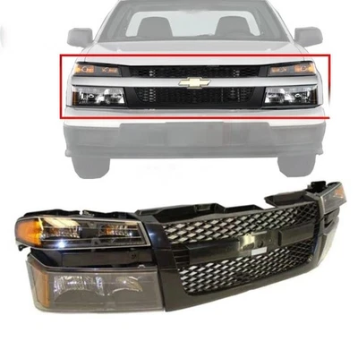 New Front Grille Headlights Parking Lights Kit For 2004-2012 Chevy Colorado 5PC Foto 1 de 4