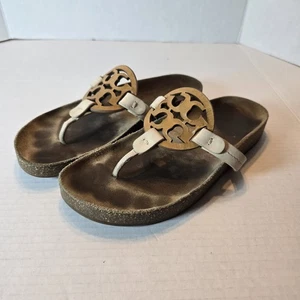 SANDALIA TORY BURCH MILLER NUBE CUERO MILTI/CORCHO MUJER TALLA 7 $248 - Imagen 1 de 8