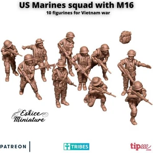 Vietnamkrieg US Marines mit M16 (10 Modelle) verschiedene Maßstäbe historisches Wargaming - Bild 1 von 7