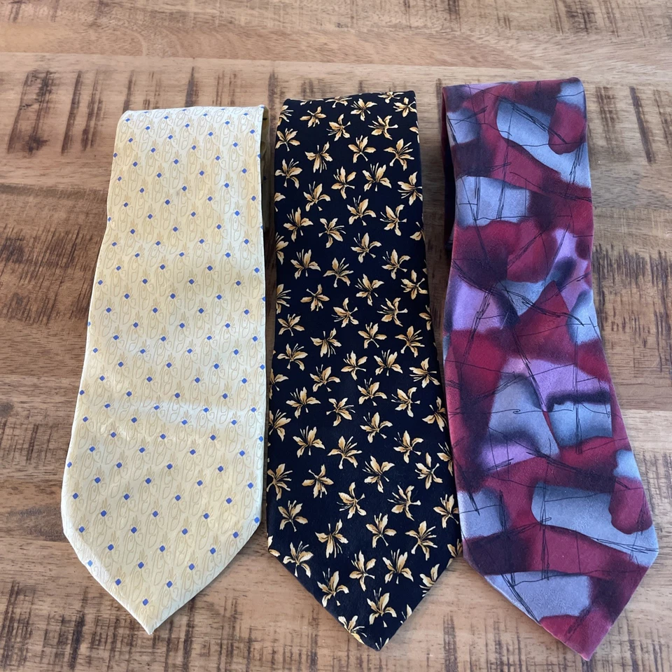 Jerry Garcia Lote de 3 Corbatas Corbata de Seda Arte Abstracto Grateful Dead ¡BONITA! Foto 1 de 4