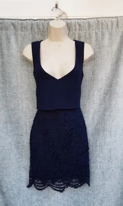 MINI DRESS,BLUE,CROCHET LACE SKIRT,60S,70S,80S VINTAGE STYLE,SIZE 10,NWTS - Picture 1 of 7