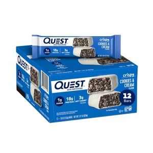Quest Nutrition Crispy Cookies & Cream Hero Protein Bar, 18g Protein, 1g Suga... - Picture 1 of 9