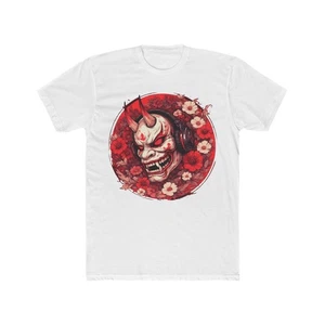 Japanese Demon Def Blooms Floral Devil Japan Unisex Cotton Crew Tee - Bild 1 von 19