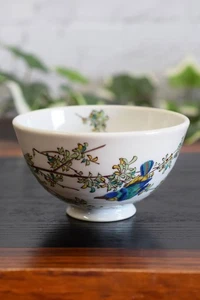 Waza No Kura Stylish Kutani Ware Rice Bowl With Kingfisher Design, Ceramic, Lux_ - Picture 1 of 9