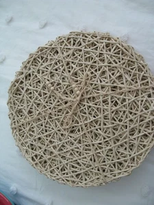Raffia Tischsets offen gewebt 15" rund (12) - Bild 1 von 2