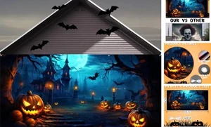 Decorazioni Halloween Copertura Porta Garage, Grande Porta Sfondo da Appendere 6X13Ft - Foto 1 di 7