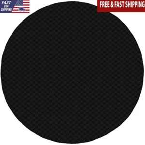 Polypropylene Black Round Indoor Area Rug 5'x5' Non-Slip Backing Stain Resistant - Picture 1 of 4