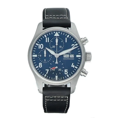 IWC Pilot IW388101 41 mm Chronograph Steel Blue Leather Automatic Men's Watch - Image 1 of 4