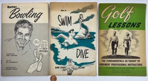 Lot of 3 1950 's General Motors Employee Relations Brochures on Sports Golf Swim - Picture 1 of 11