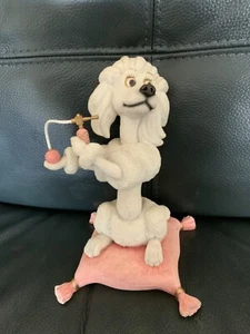 Leonardo Rare Poodle with perfume and cushion MUST SEE Dog Figurine VGC 8.5” - Picture 1 of 14
