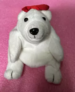 ENJOY Coca Cola Buddy Bear Polar Red Bow - Picture 1 of 4