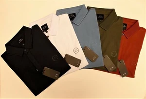 POLO ARMANI EXCHANGE UOMO 8NZF91 ZJ81Z BLU BIANCO AVIO MILITARE ROSSO - Foto 1 di 13