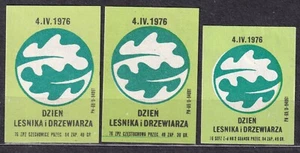 POLAND 1976 Matchbox Label Z#1315 set lb., Forester and Woodcutter's Day. - Picture 1 of 1